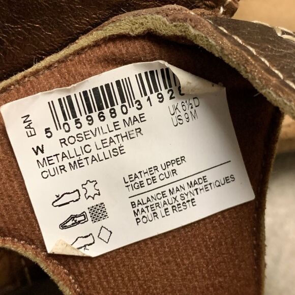 Womens NWOT Clarks Roseville Mae Flat Metallic Leather Strap Sandals - Picture 6 of 7